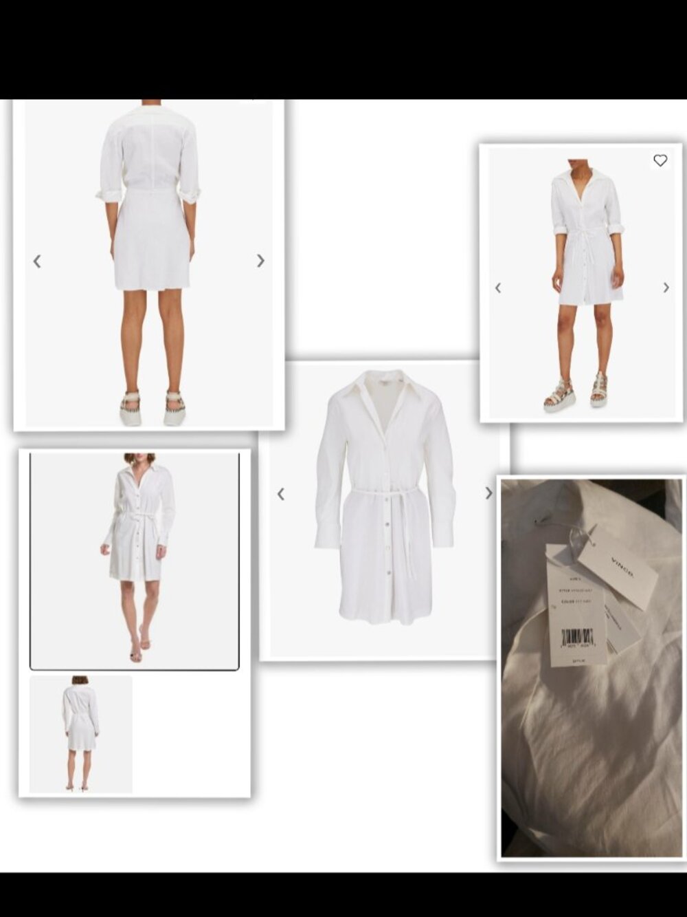 Vince Tie-back Linen-blend Shirtdress Women's Size S